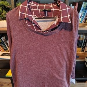 Sweater w/ built in collar and cuff accents